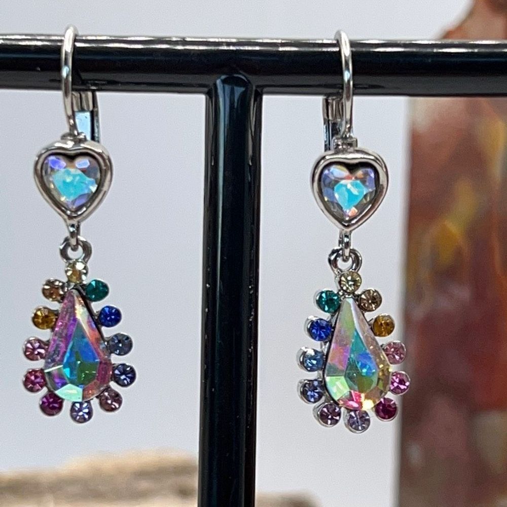 Kirks Folly Rainbow Tears Aura Borealis Lever-back Earrings - Picture 7 of 9